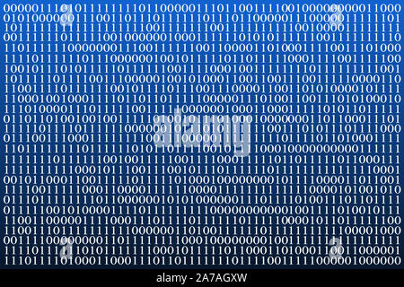Blue binary code as background Stock Photo