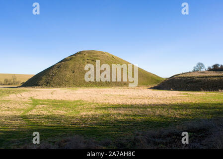 A mysterious historic mound at Silbury Hill near Avebury Wiltshire England UK Stock Photo