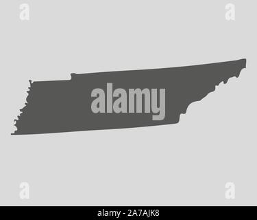 Tennessee Simple State Simple outline map of Tennessee is a state of United States. Stylized ...