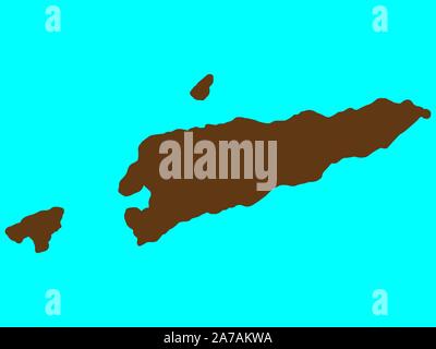 East Timor Map Vector illustration eps 10. Stock Vector
