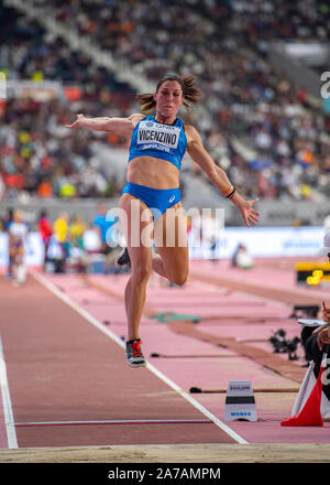 DOHA - QATAR OCT 5: Tania Vicenzino of Italy competing in the Long Jump  qualification round on Day 9 of the 17th IAAF World Athletics Championships  20 Stock Photo - Alamy