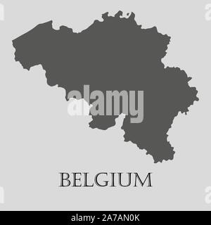 Belgium Vector Map Isolated on White Background. High-Detailed Black ...