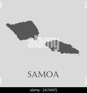 Gray Samoa map on light grey background. Gray Samoa map - vector illustration. Stock Vector