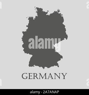Gray Germany map on light grey background. Gray Germany map - vector illustration. Stock Vector