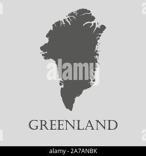 Gray Greenland map on light grey background. Gray Greenland map - vector illustration. Stock Vector