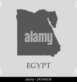 Gray Egypt map on light grey background. Gray Egypt map - vector illustration. Stock Vector