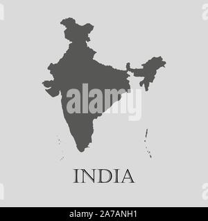 Gray India map on light grey background. Gray India map - vector illustration. Stock Vector