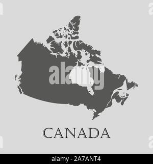 Gray Canada map on light grey background. Gray Canada map - vector illustration. Stock Vector