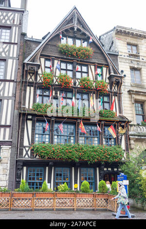 La Couronne Restaurant, Place du Vieux Marché, Rouen, Normandy, France Stock Photo