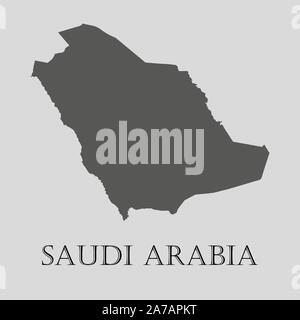 Gray Saudi Arabia map on light grey background. Gray Saudi Arabia map - vector illustration. Stock Vector