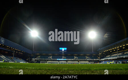 LONDON, ENGLAND - FEBRUARY 15, 2019: General view of the venue pictured prior to the 2018/19 FA Cup Fifth Round game between Queens Park Rangers FC and Watford FC at Loftus Road Stadium. Stock Photo