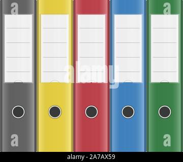 Office Lever Arch Ringbinder Folders - grouped easy to edit Stock Vector