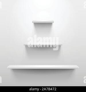 Three shelves with shadow in empty white room Stock Vector Image & Art ...