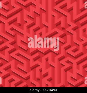 Maze seamless pattern with endless tiled labyrinth for fabric or wallpaper Stock Vector