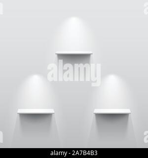 Three shelves with shadow in empty white room Stock Vector Image & Art ...