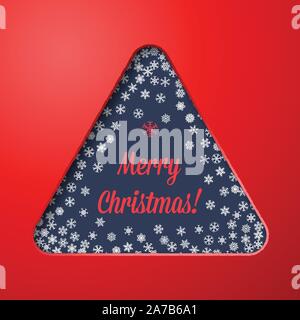 Scattered snowflakes under the retro frame Stock Vector