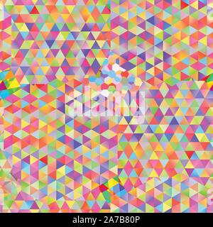 Seamless pattern with gainbow colored glitch styled bright messy shapes Stock Vector