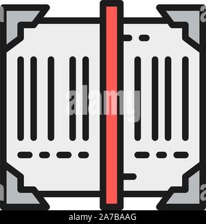 Vector scan barcode, tracking flat color icon. Stock Vector