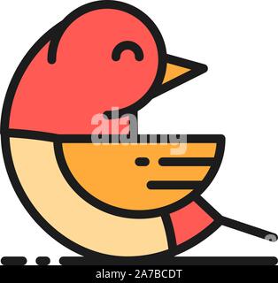 Bird, parrot, pet, animal flat color icon. Stock Vector