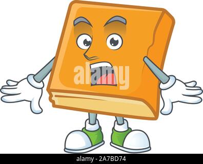 cornbread with surprised mascot on white background Stock Vector