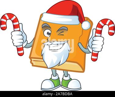 cornbread in the cartoon character santa bring candy shape Stock Vector