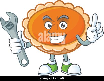 orange pie in the character with mechanic Stock Vector