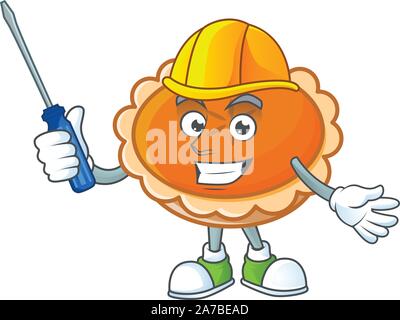 orange pie in the character with automotive Stock Vector