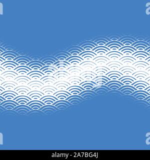 Background with abstract line waves pattern and thickness gradient Stock Vector