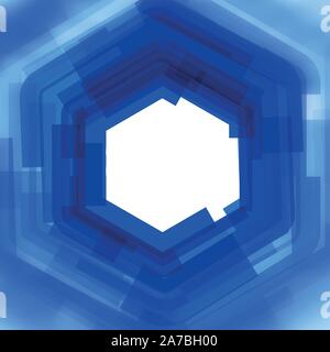Vector background with blue blurred hexagon Stock Vector