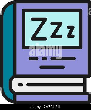 Book for bedtime reading flat color icon. Stock Vector