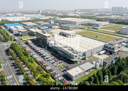 Suzhou. 31st Oct, 2019. Aerial photo taken on Oct. 31, 2019 shows a view of the Sino-Germany innovation park in Taicang, east China's Jiangsu Province. Taicang has been making great efforts to improve business environment through facilitating administrative procedures for enterprises including registration, project approval and tax registration in recent years. As a result, Taicang has built economy and trade relations with over 160 countries and regions and attracted investment of over 1,500 foreign enterprises. Credit: Li Bo/Xinhua/Alamy Live News Stock Photo
