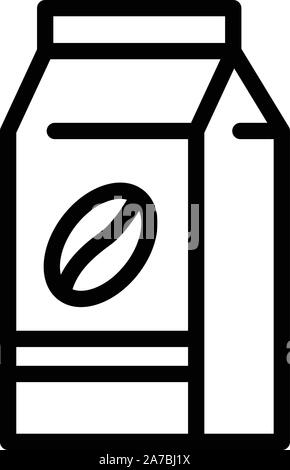Coffee grain pack icon, outline style Stock Vector