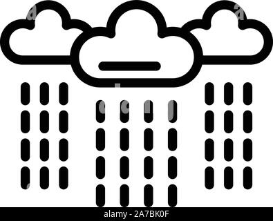Rainy clouds depression icon, outline style Stock Vector