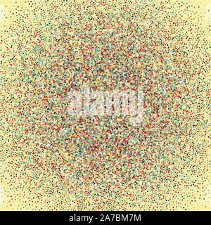 Flat colored ornament with retro halftone dots Stock Vector