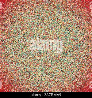 Flat colored ornament with retro halftone dots Stock Vector