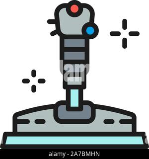 Game joystick, gamepad flat color line icon. Stock Vector