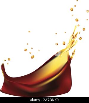 Abstract splashes of black coffee design on white background. Stock Vector