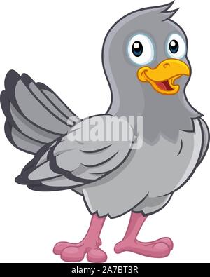 Pigeon Cute Cartoon Dove Bird Stock Vector