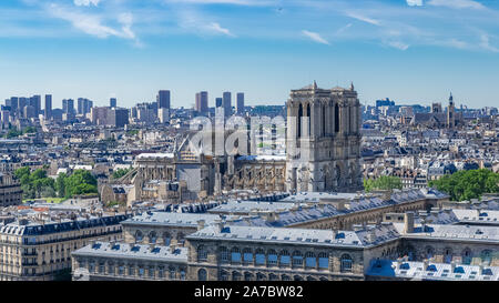 Paris, the Notre-Dame cathedral  after the fire, on the ile de la Cité Stock Photo