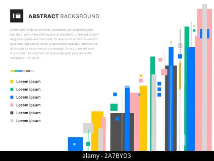 Abstract template design colorful geometric overlap layer striped vertical on white background space for your text. You can use for brochure design, p Stock Vector