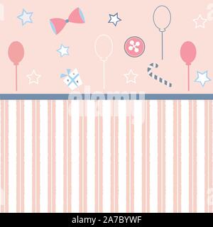 Girlish Frame in Pink. Vector Illustration Stock Vector