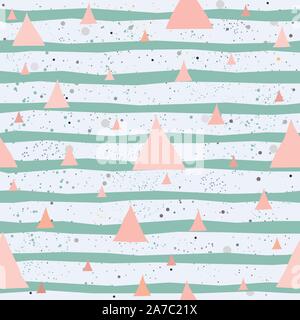 Creative Hand Drawn Seamless Pattern triangles.Great for wedding cards, postcards, t-shirts, bridal invitations, brochures, posters, gift wrapping, wa Stock Vector