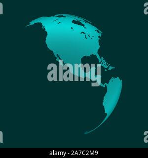 North America. Earth globe. Global business marketing concept. Dotted style. Design for education, science, web presentations. Stock Vector