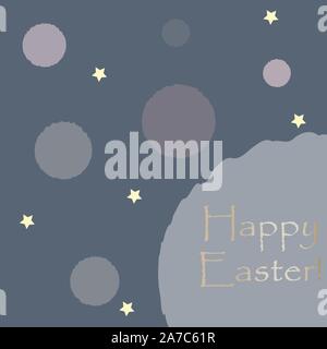 Happy Easter Greeting Card with golden message. Happy Easter Theme. Vector Illustration. Stock Vector