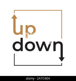 Up and Down with Arrows Typography. Stock Vector