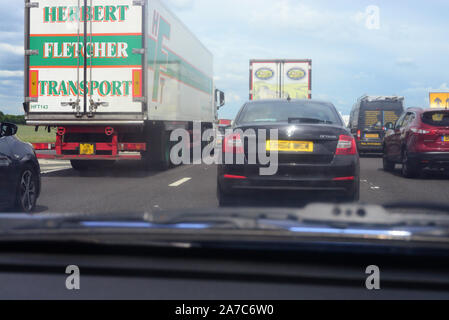 traffic jam on the m62 motorway howden united kingdom Stock Photo