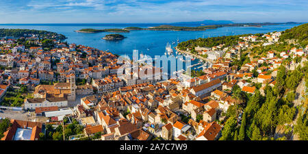Aerial view of Hvar town on Hvar island, Croatia Stock Photo - Alamy