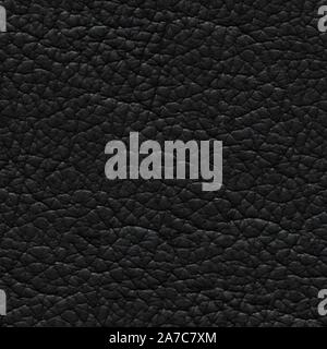 New leather background in strict dark colour. Seamless square texture. Stock Photo