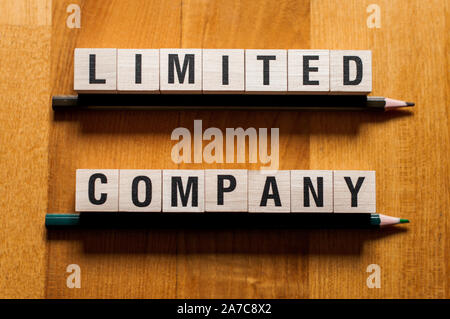 Limited company words concept on cubes Stock Photo