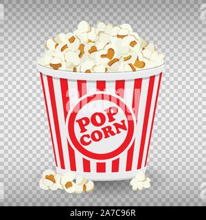 paper bag full of popcorn Stock Vector